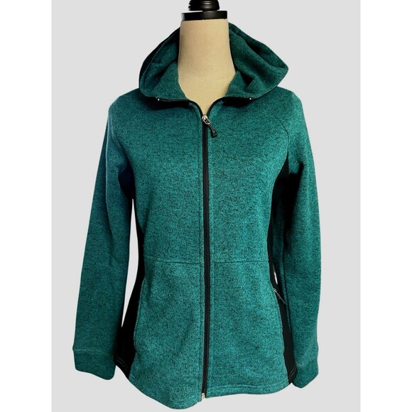 Zeroxposure Women's M  Hooded Full Zip Pocket Jasper Teal Green Black Jacket - Picture 1 of 10